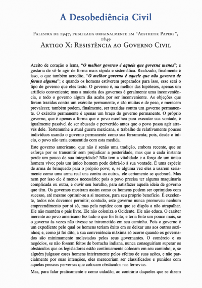 A Desobediência Civil