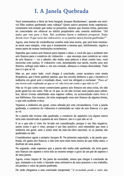 O Que se vê e O Que não se vê