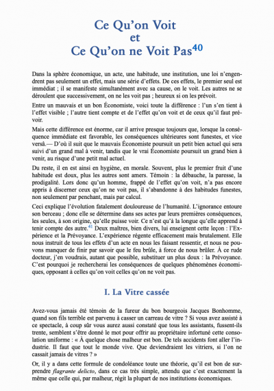 O Que se vê e O Que não se vê