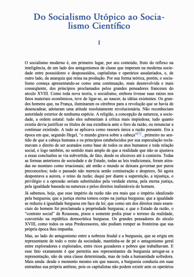 Do Socialismo Utópico ao Socialismo Científico