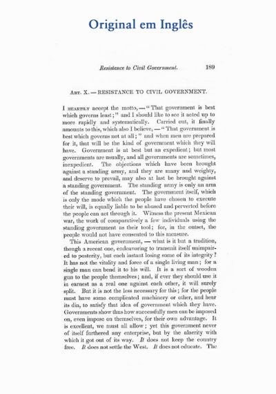 A Desobediência Civil