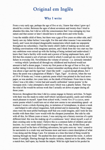 Por que Escrevo