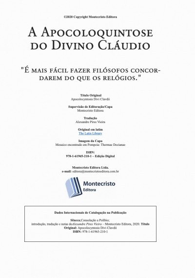A Apocoloquintose do divino Cláudio