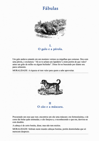 Fábulas Imitadas de Esopo e de La Fontaine