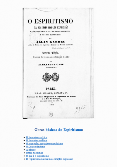 O Espiritismo na sua mais simples expressão